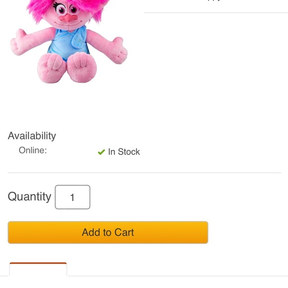 Universal Studios Trolls World Tour Queen Poppy 23” plush - Picture 3 of 6